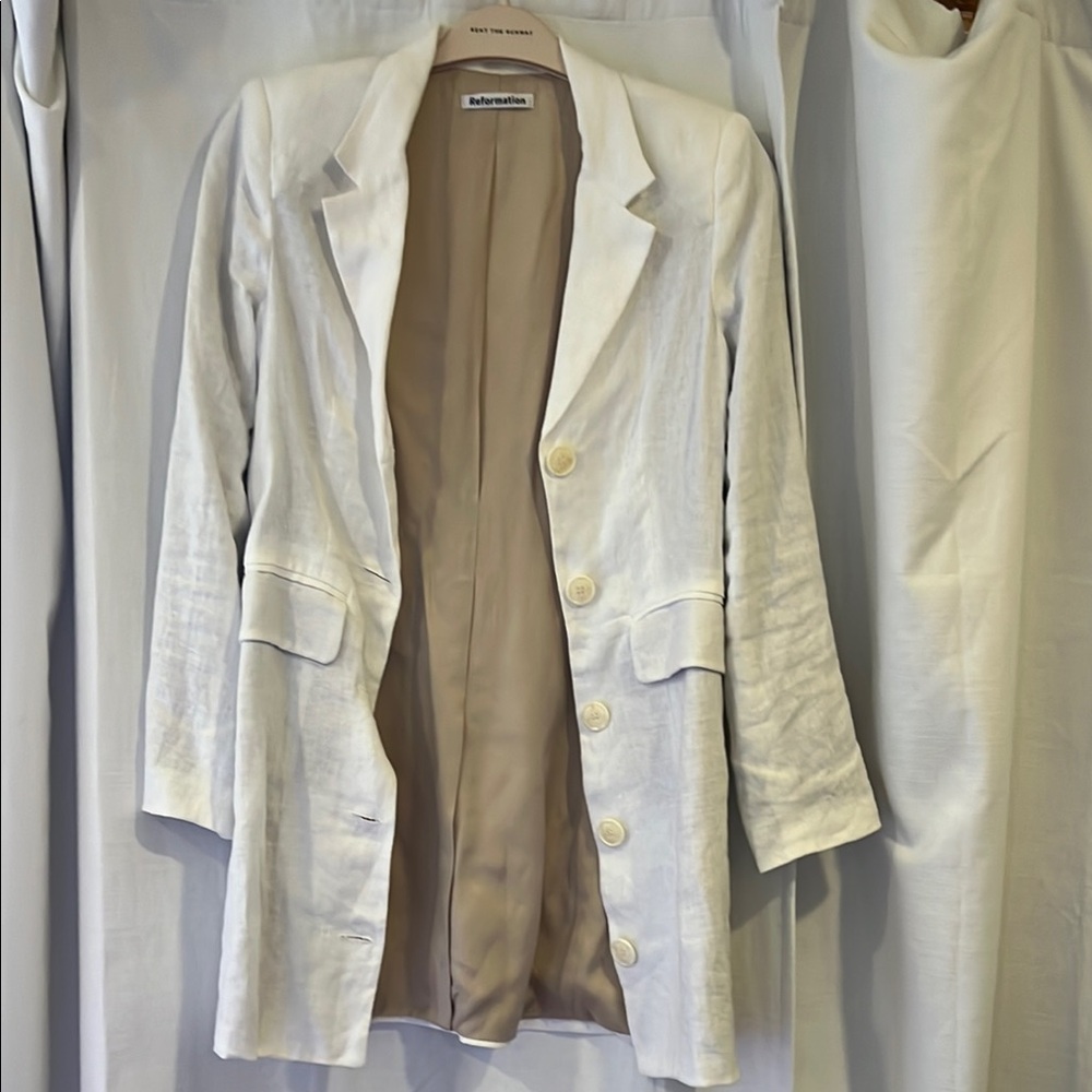 Reformation White Elegant Blazer
